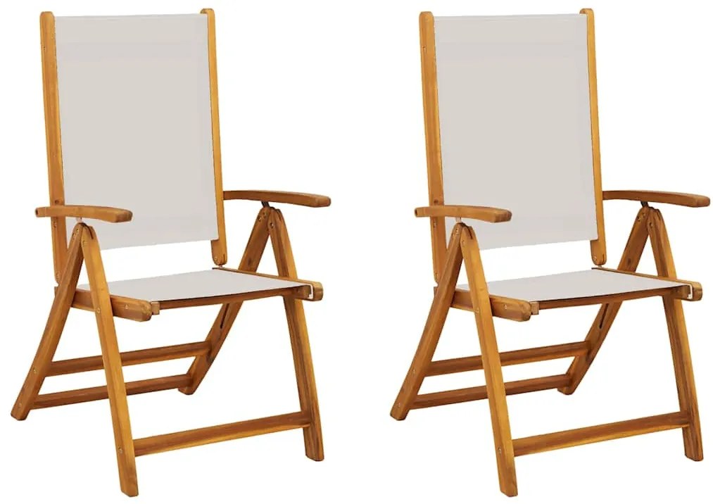 4008421 vidaXL Сгъваеми градински столове, 2 бр, акация масив и textilene