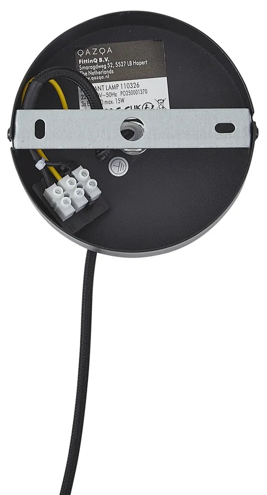 Модерен висящ лампион черен 50см 3-лампи - Drum Duo