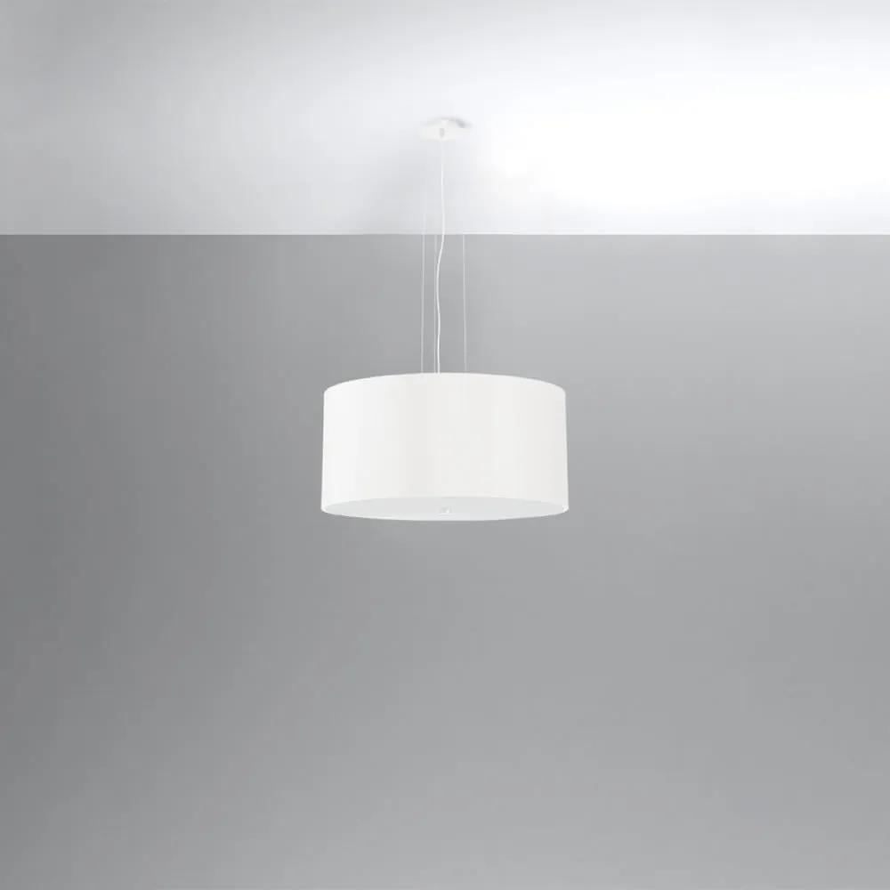 Бяло висящо осветително тяло с текстилен абажур ø 50 cm Volta – Nice Lamps