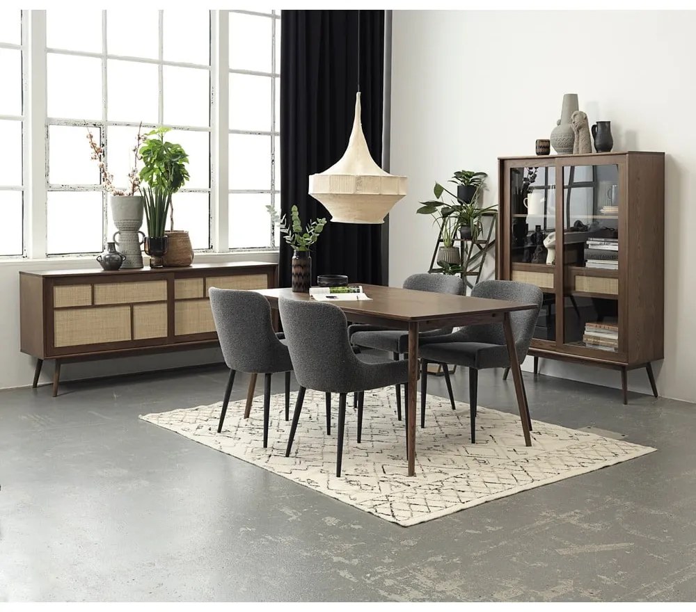 Кафява сгъваема трапезна маса с дъбов плот 150x90 cm Barrali – Unique Furniture