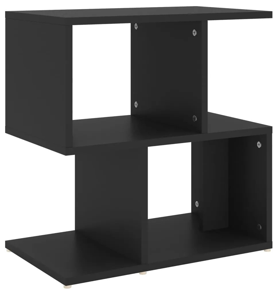 806366 vidaXL Нощно шкафче, черно, 50x30x51,5 см, инженерно дърво
