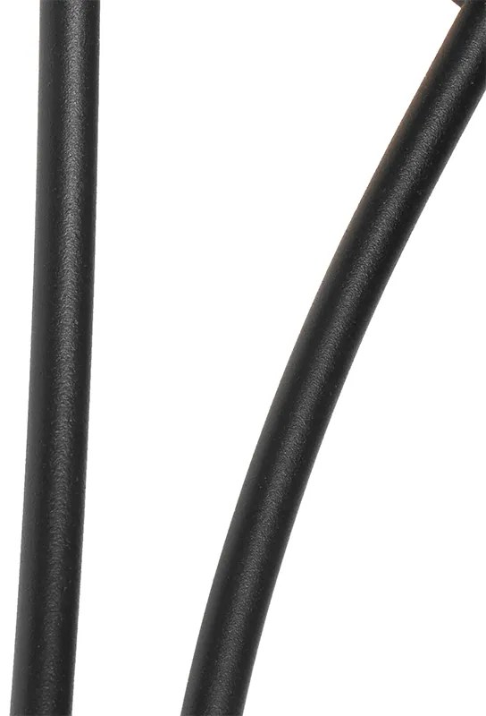 Модерна стенна лампа черна 2-лампова с димно стъкло - Атина