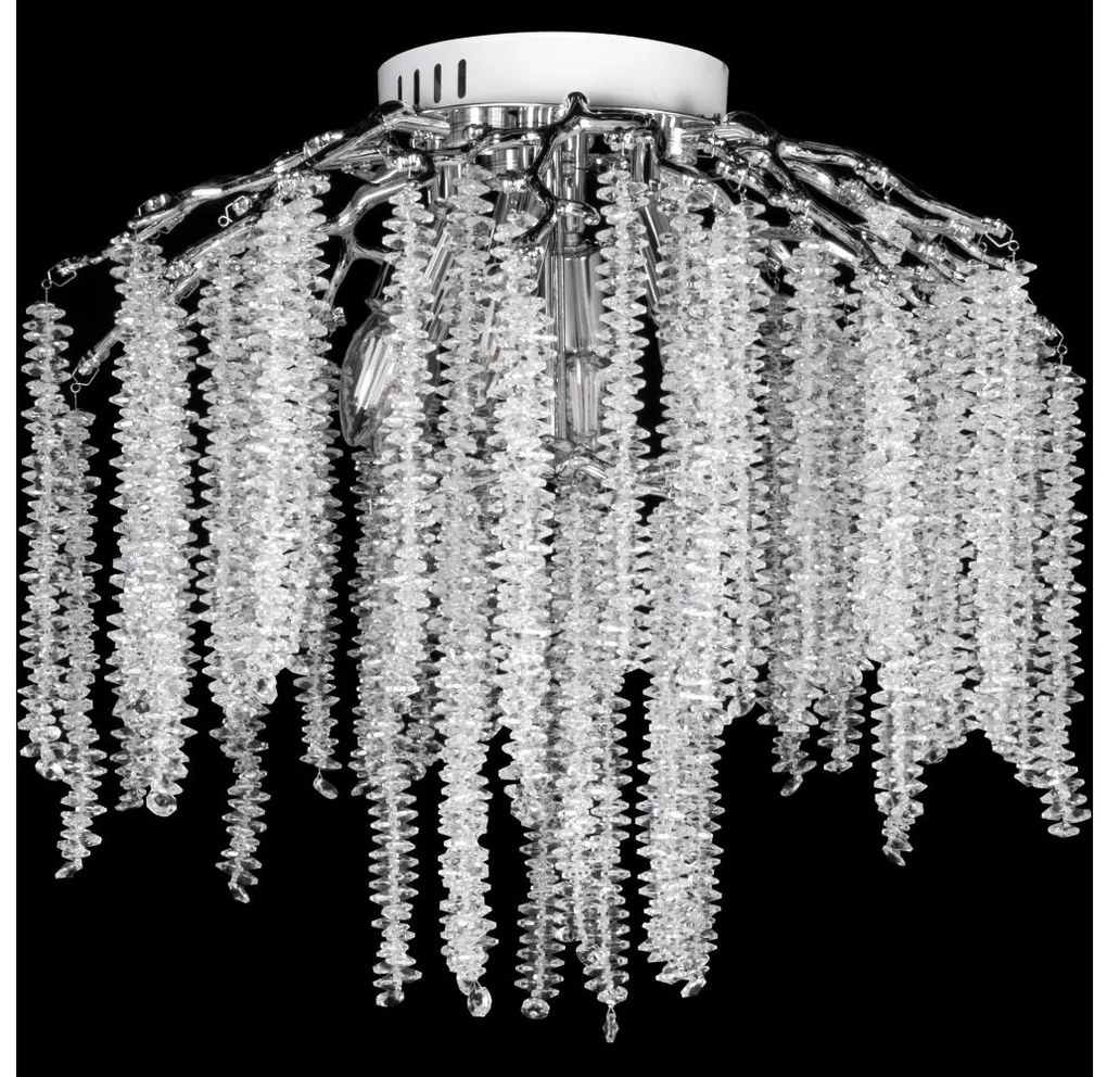 Полилей за повърхностен монтаж 6xE14/60W/230V + 3xLED/3W Ø 54 см лъскав хром