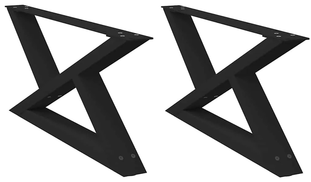 4012692 vidaXL Крака за масичка за кафе, 2 бр., черни, 70 x (30-31,3) см, стомана