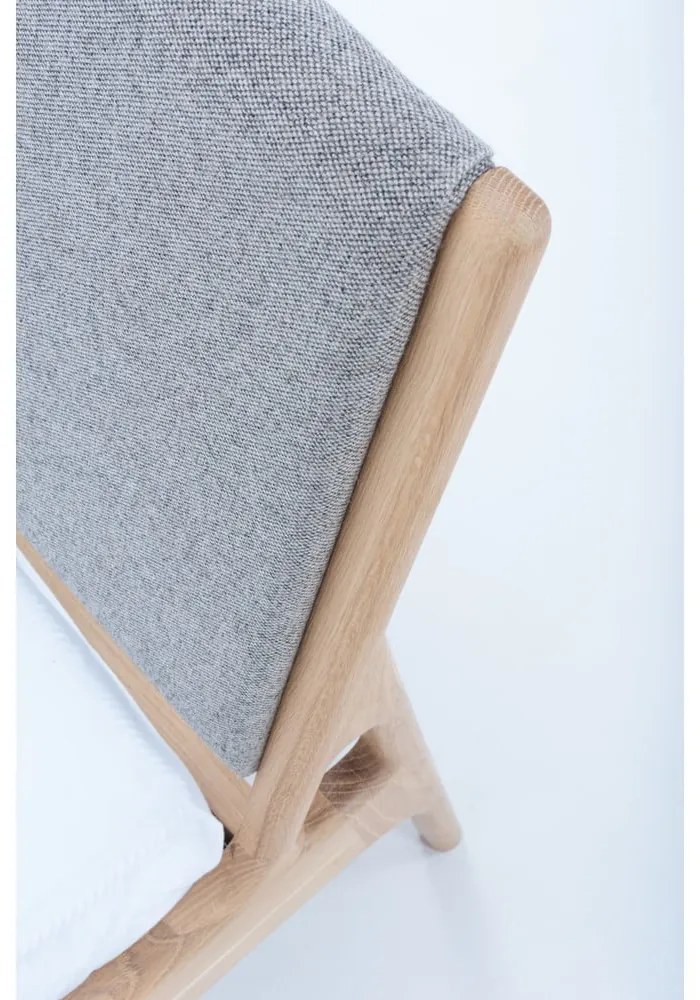 Тапицирано двойно легло от дъб в сив/естествен цвят 180x200 cm Fawn - Gazzda