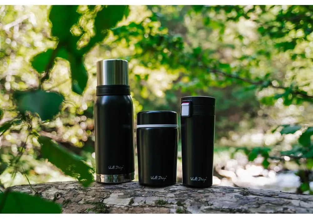 Черен термос за пътуване , 400 ml Fuori - Vialli Design