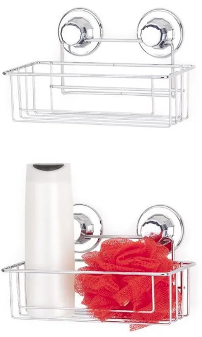 Етажерка за баня на едно ниво TEKNO TEL TR DM 254, 25х15х15 см, Вакуум, Сребрист