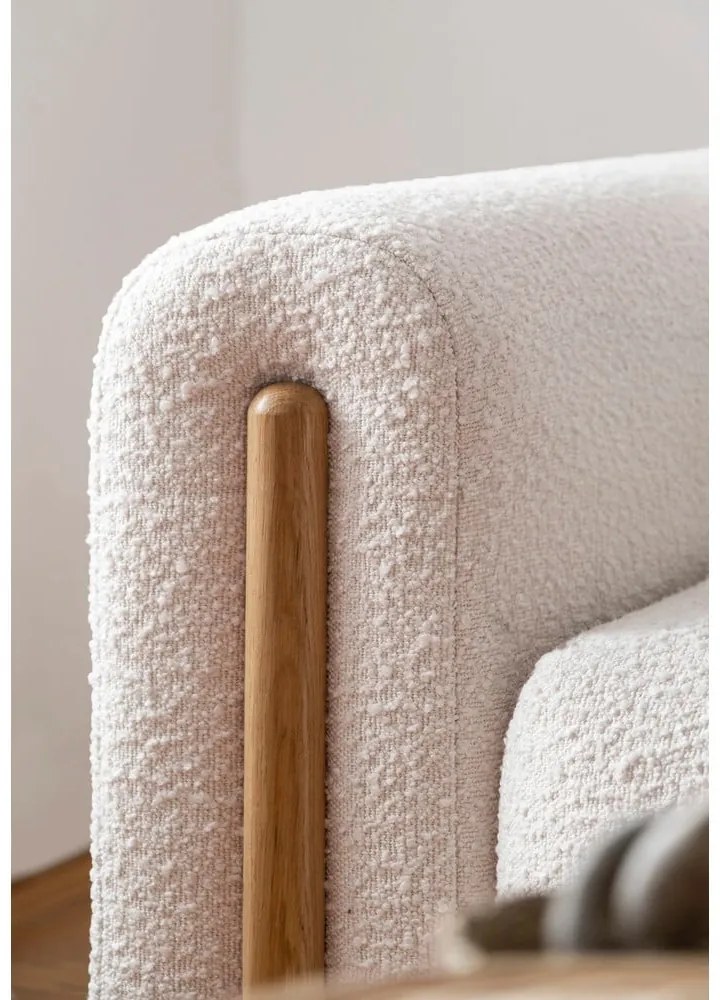 Бежов кремав разтегателен диван с място за съхранение от букле 244 cm Arcadova – ELTAP