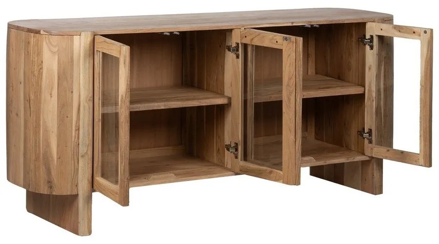 Витрина от масивна акация в естествен цвят 180x80x40 cm Creel – Ixia