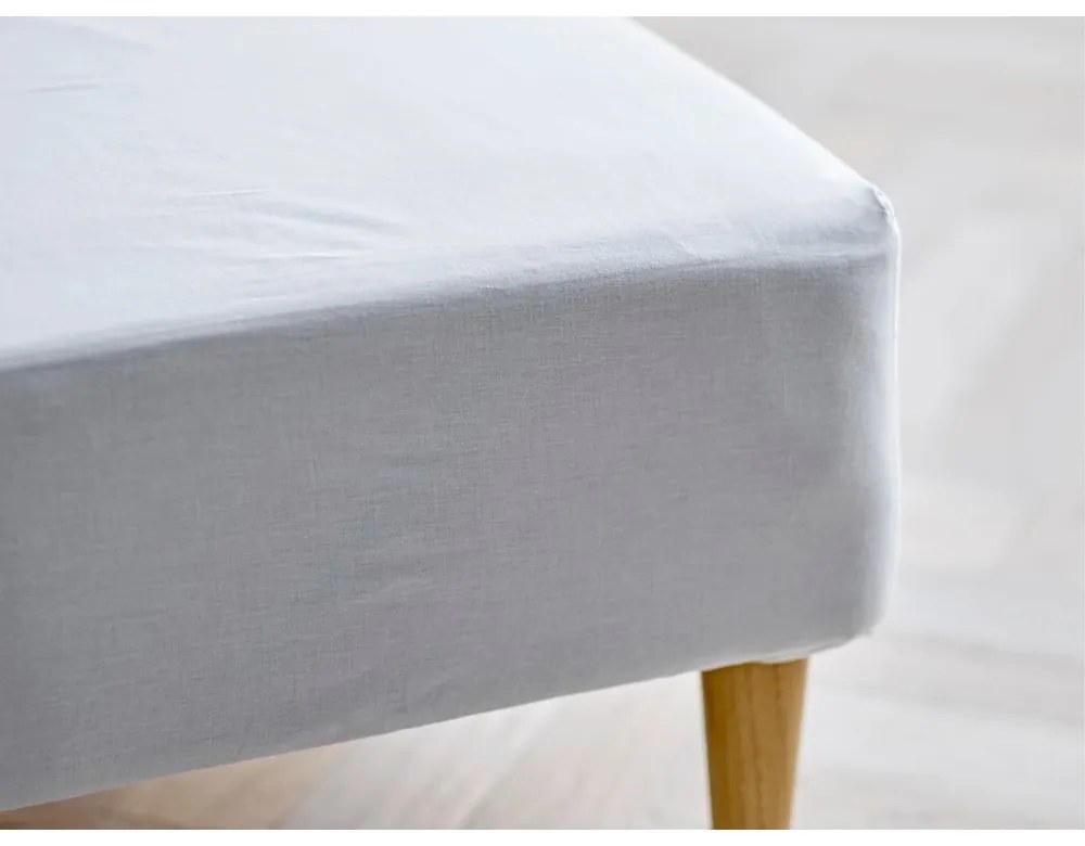 Бял еластичен чаршаф от органичен памук 140x200 cm Calm – Södahl