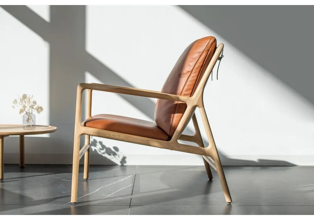 Кожен фотьойл в черно-натурален цвят Dedo - Gazzda