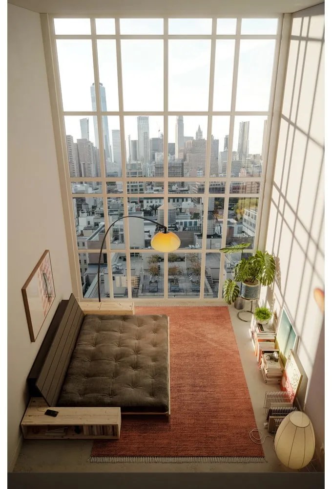 Червен разтегателен диван от велур 244 cm Base – Karup Design