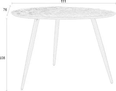 Кръгла трапезна маса от масивно тиково дърво 76x111 cm Webster – White Label