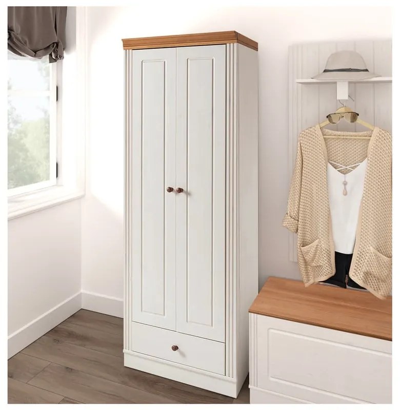 Бял гардероб от масивен бор 65x180 cm Anita – Støraa