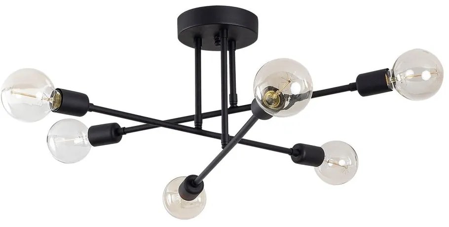 Черно таванно осветително тяло Flower - Opviq lights