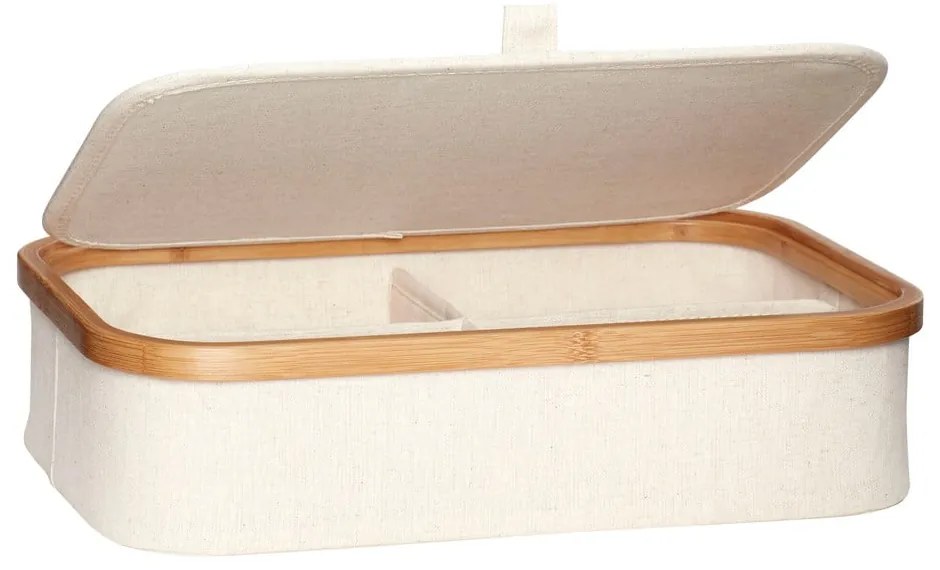 Бежови текстилни кутии за съхранение в комплект 2 бр. с капаци 38x26x9 cm Ecru – Hübsch