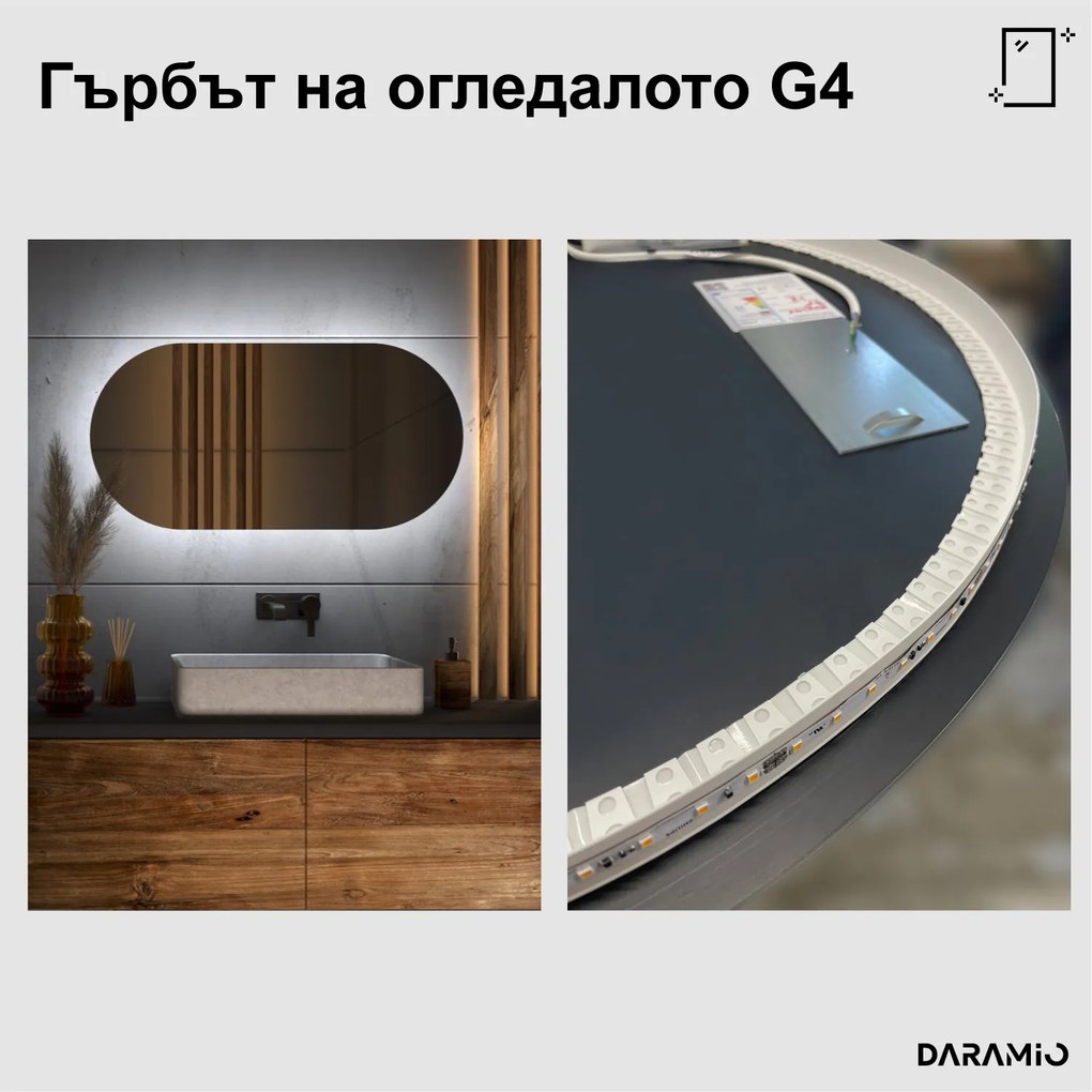 Асиметрично огледало с LED осветление G4