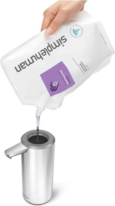 Матово сребро автоматичен стоманен диспенсер за сапун 266 ml – simplehuman