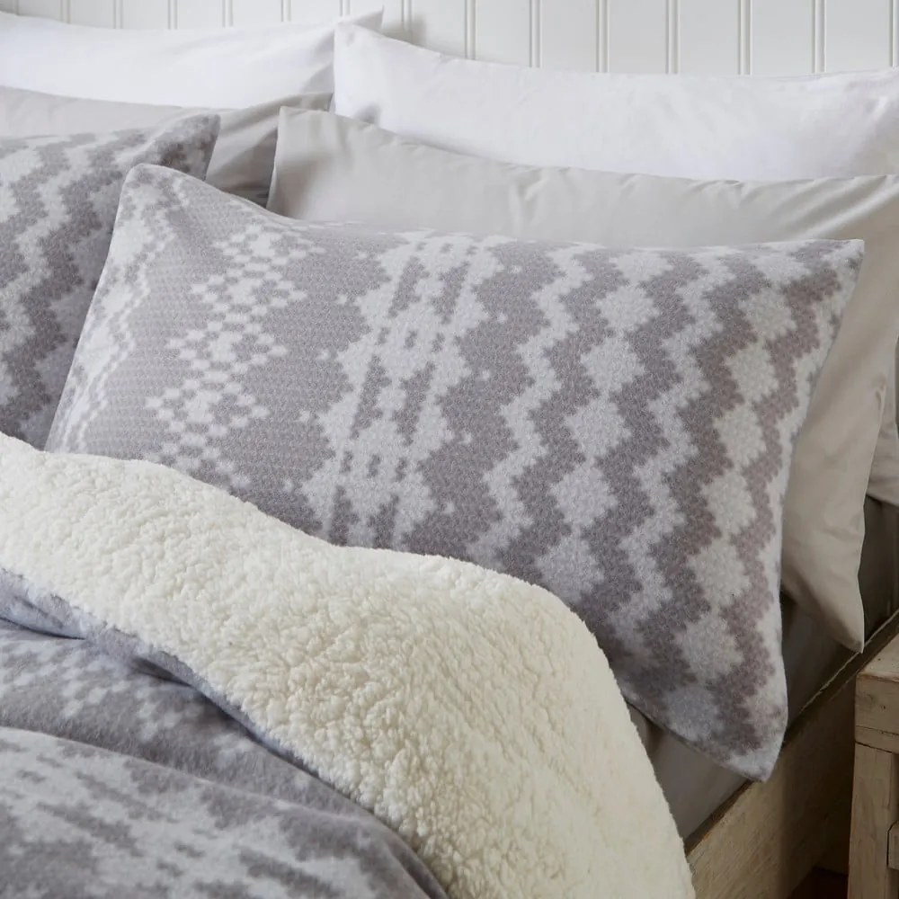 Сиво двойно спално бельо 200x200 cm Alpine – Catherine Lansfield