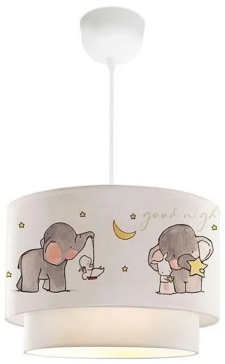 Детски полилей CANDY 1xE27/40W/230V бял/сив