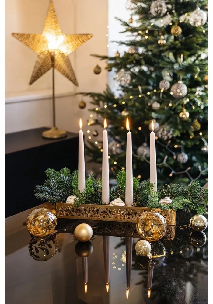 Комплект от 3 бели керамични орнамента за коледна елха със златни детайли Omaggio - Kähler Design