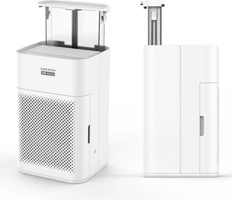 Пречиствател за въздух и овлажнител 2в1 Oberon 110 HYBRID, 21W, За до 15 м2, 110 м³/ч, Wi-Fi, 3 скорости, Карбонов филтър, Нощен режим, Таймер, Бял