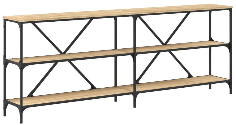 832859 vidaXL Конзолна маса дъб сонома 200x30x75 см инженерно дърво и желязо