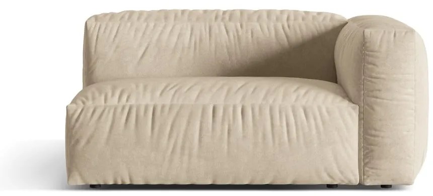 Бежов кадифен модул за диван (десен ъгъл) Martina – Micadoni