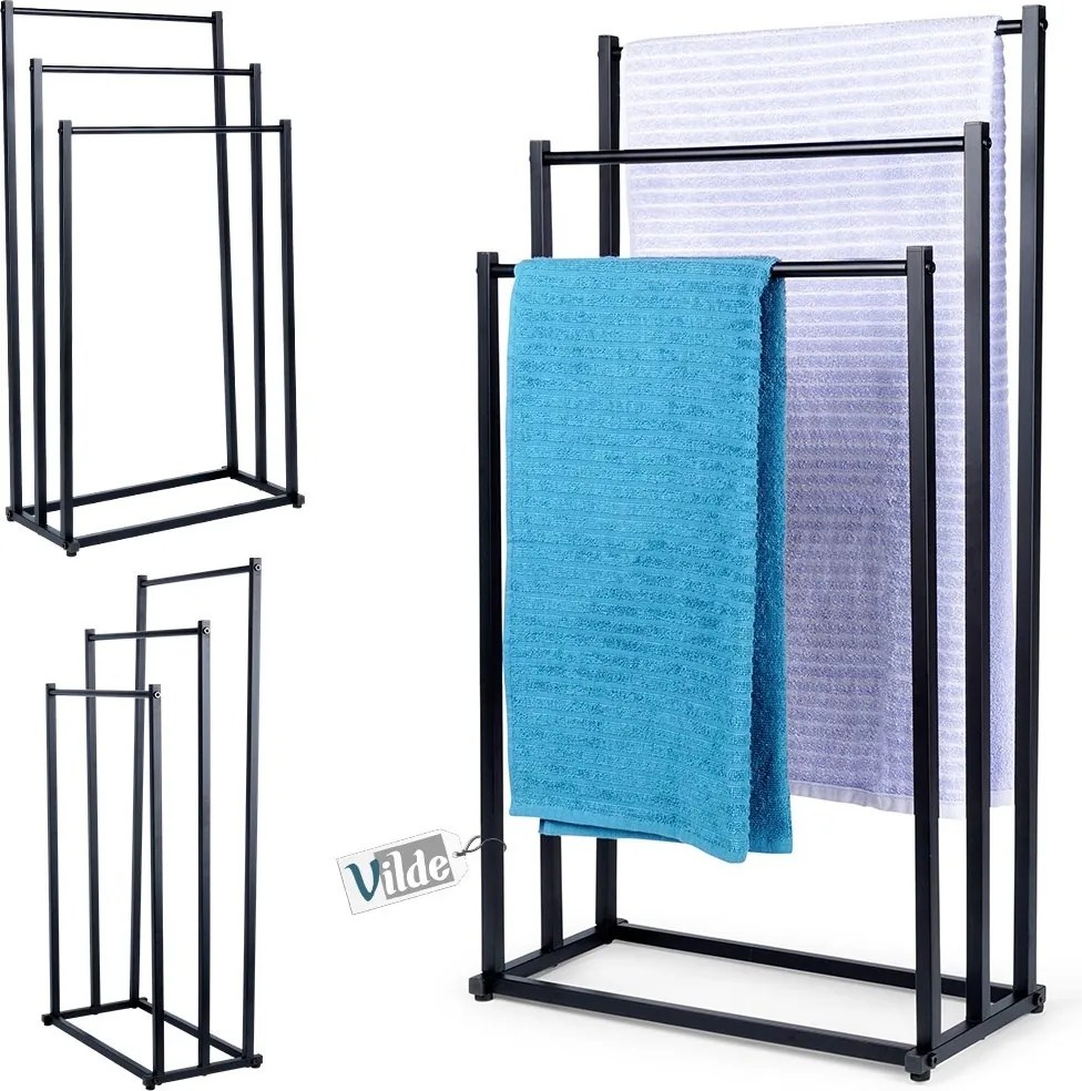 Метална стойка за хавлии за баня на 3 нива