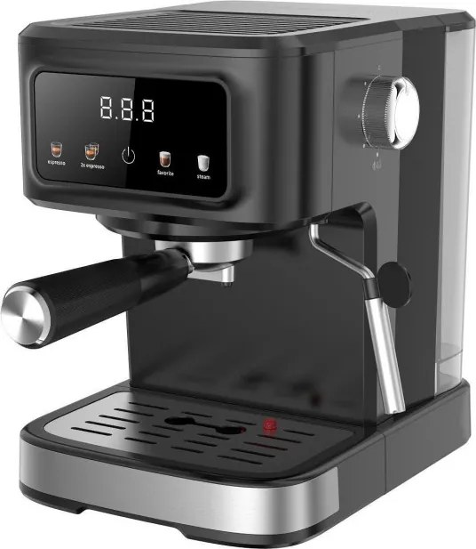 Разопакован: Еспресо машина за мляно кафе и капсули Crown CEM-1527, 1000W, 20 bar, 1.5 l, Сензорен контрол, Термо блок, Регулируема основа, Черен