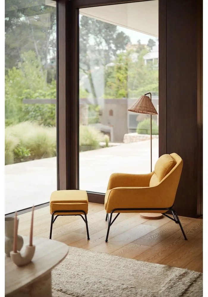 Жълта табуретка за крака Sadira - Teulat