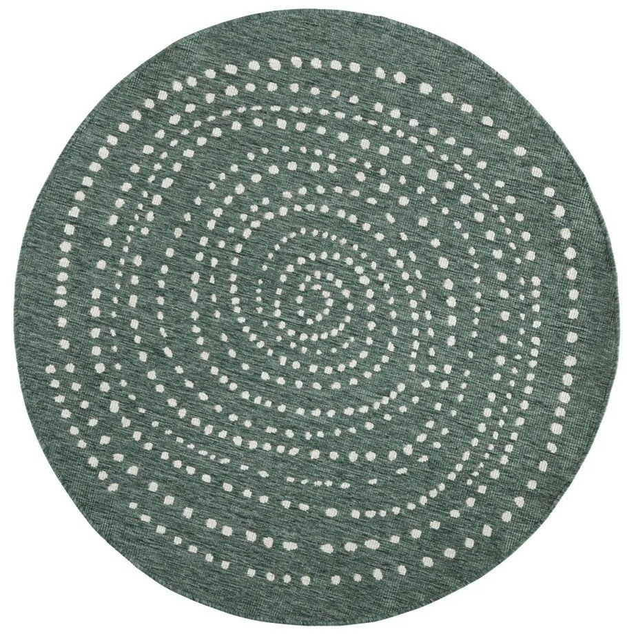 Зелен двустранен килим за открито , Ø 200 cm Bali - NORTHRUGS