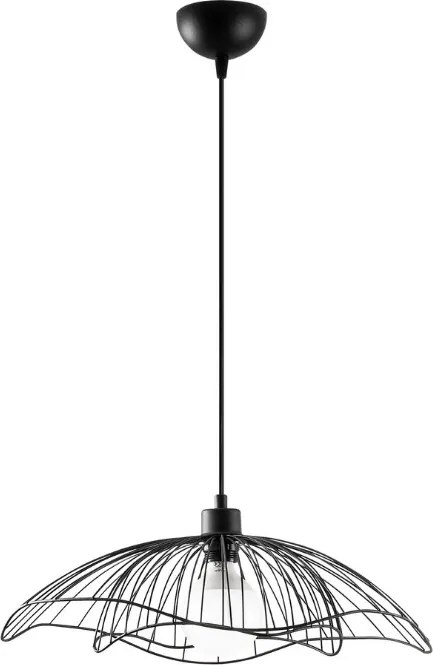 Farac E27 метален таванен осветител в черен цвят Ø50×31/111 см