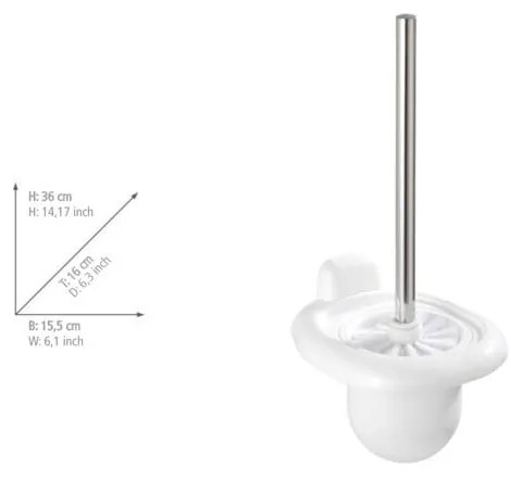 Бяла стенна пластмасова четка за тоалетна Pure – Wenko