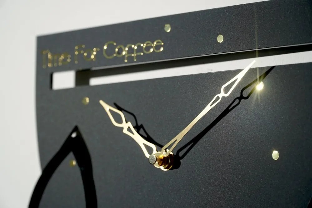 Дизайн на кухненски часовник TIME FOR COFFEE Черен