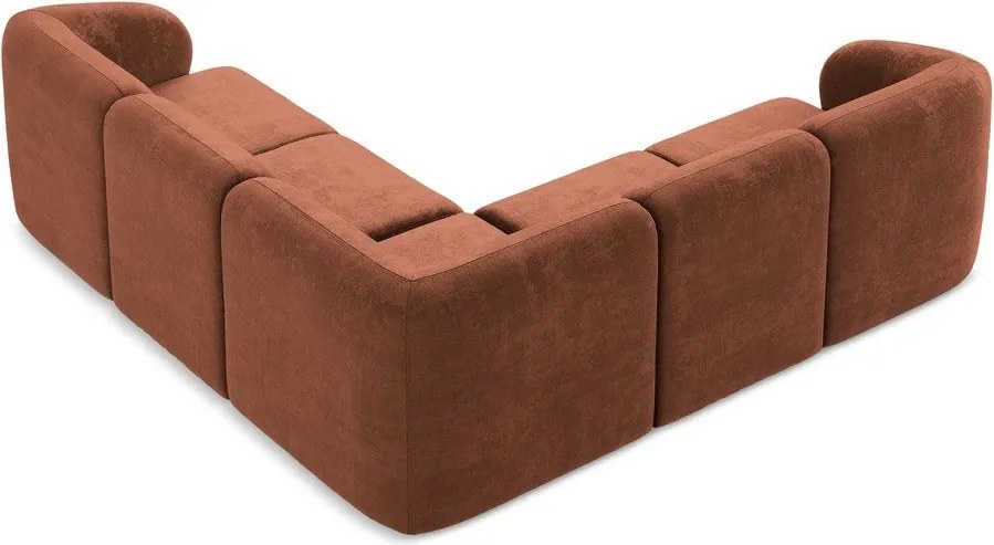 Теракотен шенилов ъглов диван Lani – Makamii