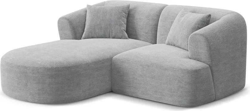 Светлосив ъглов диван от рипсено кадифе (ляв ъгъл) Campi – Cosmopolitan Design