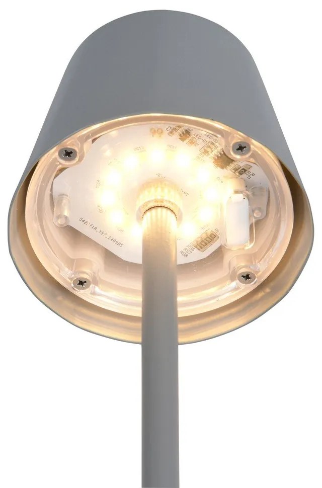 Сива LED настолна лампа с метален абажур (височина 21 cm) Diaz – Reality