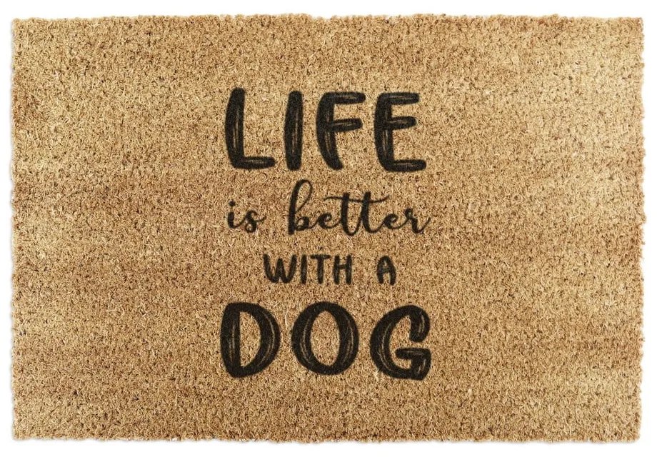 Изтривалка от кокосови влакна 40x60 cm Life Is Better With a Dog – Artsy Doormats