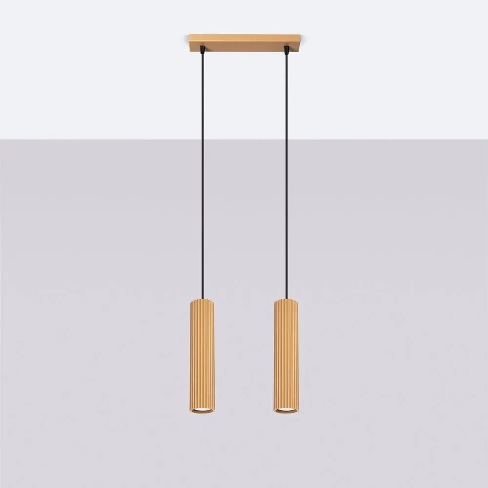 Висящо осветително тяло в златист цвят Gleam – Sollux