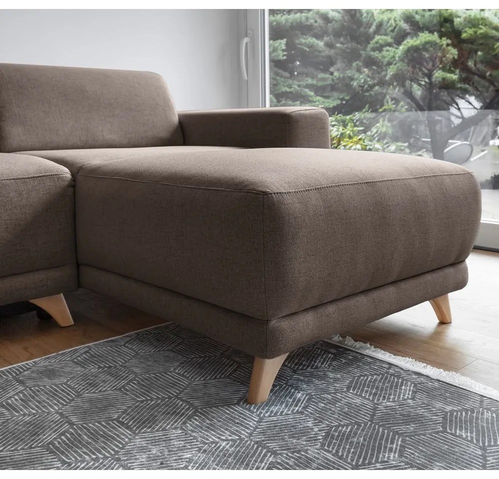 Кафяв разтегателен/с място за съхранение ъглов диван Classy Sophie – Miuform