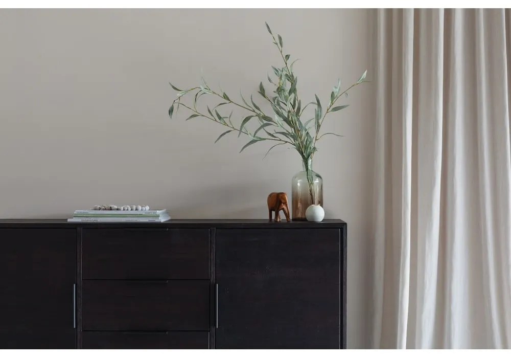 Кафяв нисък скрин от масивно тиково дърво 135x82 cm Webster – White Label