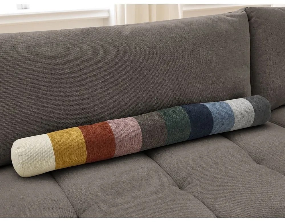 Кафяво-сив сгъваем/с място за съхранение ъглов диван (десен ъгъл/L форма) Fuji – Bobochic Paris