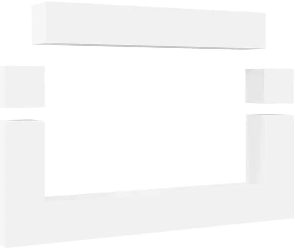 3078725 vidaXL Комплект ТВ шкафове от 8 части инженерно дърво Бял гланц