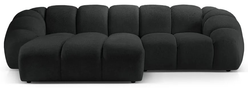 Черен ъглов диван (ляв ъгъл) Diana – Micadoni