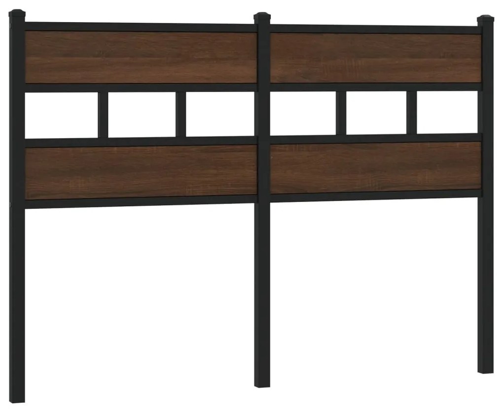 4017182 vidaXL Резервна табла за легло, кафяв дъб, 120 см, стомана и инженерно дърво