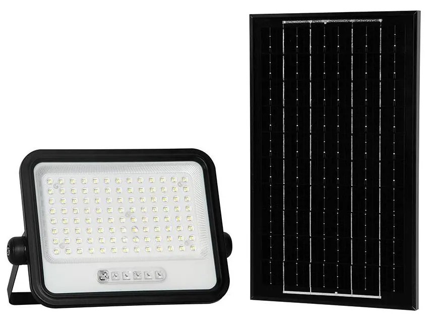 LED димируем соларен прожектор LED/200W/3,2V IP65 10000 mAh черен + дистанционно управление