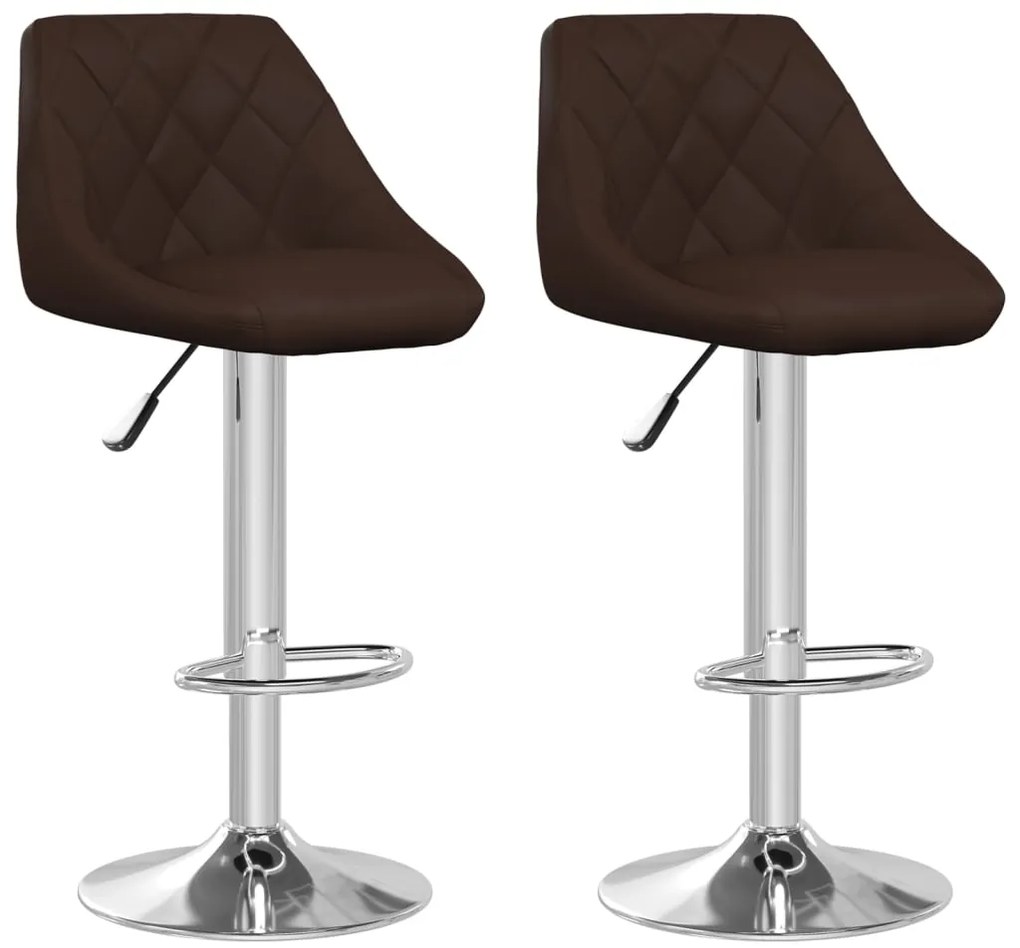 335182 vidaXL Бар табуретки, 2 бр, кафяви, изкуствена кожа