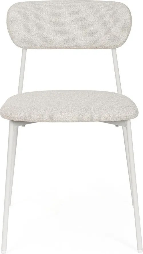 Бял тапициран трапезен стол Inka – Yes Everyday