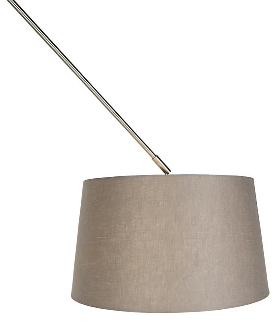Стилна висяща лампа от стомана с тапициран абажур в цвят таупе 35 см - Blitz